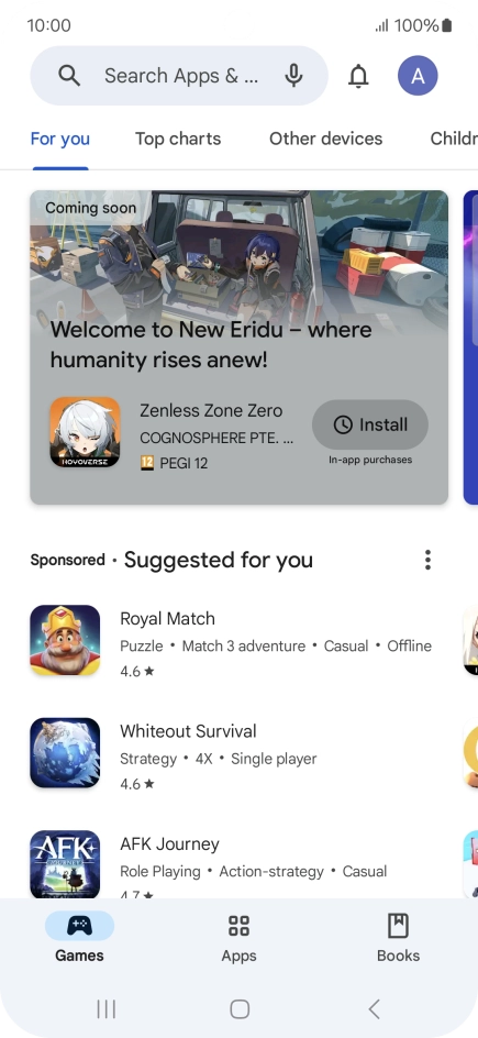 Press the profile icon. Press the profile icon.