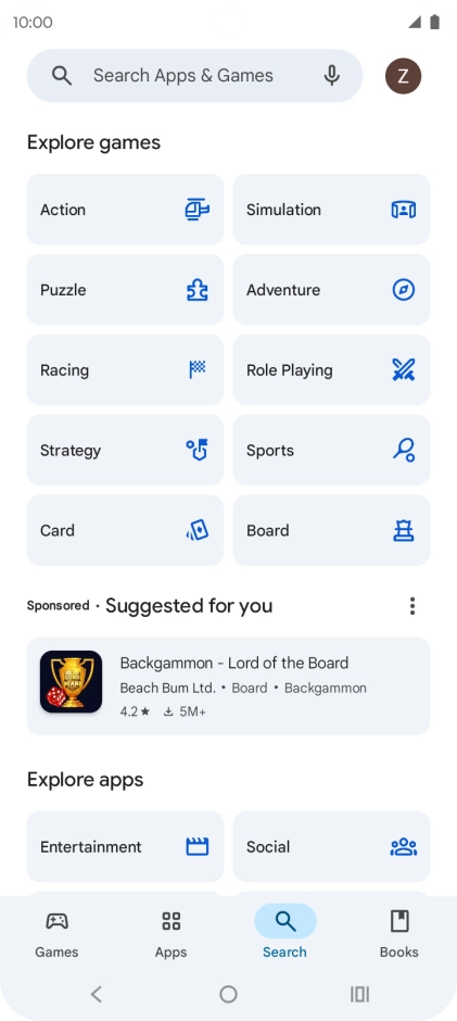 Press the search field. Press the search field.