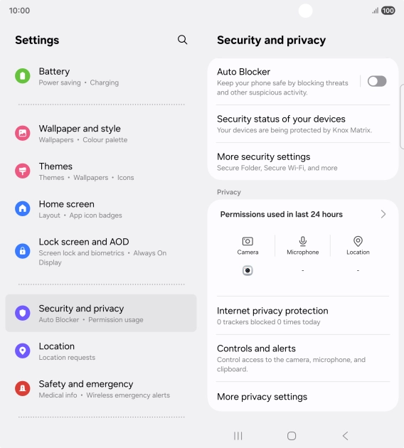 Press More security settings. Press More security settings.