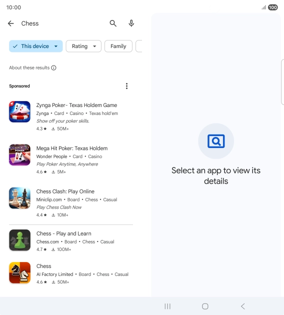Press the required app. Press the required app.