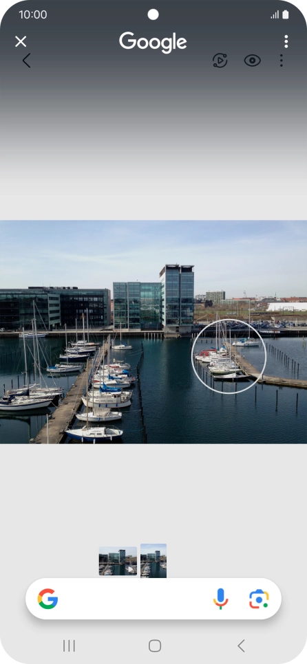 Draw a circle around the required object on the picture and wait for the search results. Draw a circle around the required object on the picture and wait for the search results.