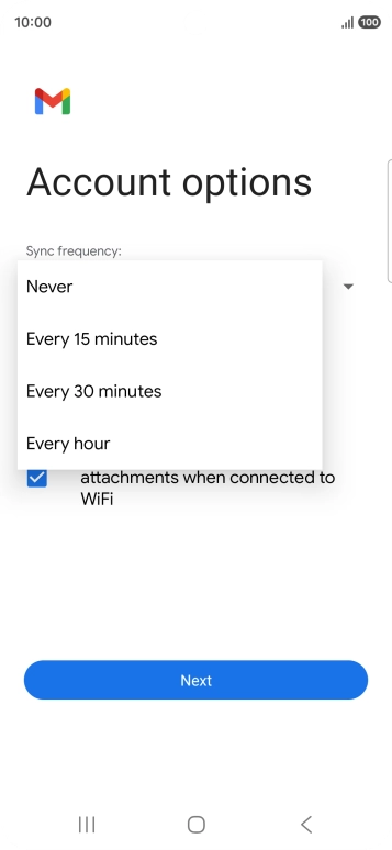 Press the required setting. Press the required setting.