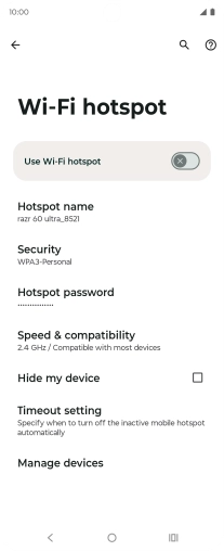 Press Hotspot password. Press Hotspot password.