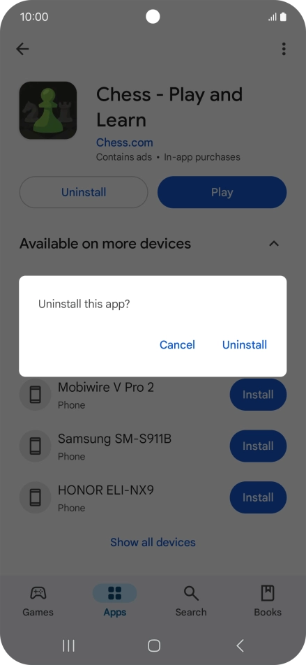 Press Uninstall. Press Uninstall.