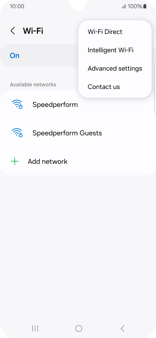 Press Intelligent Wi-Fi. Press Intelligent Wi-Fi.