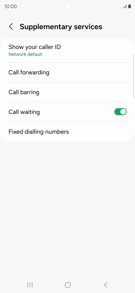 Press Fixed dialling numbers. Press Fixed dialling numbers.