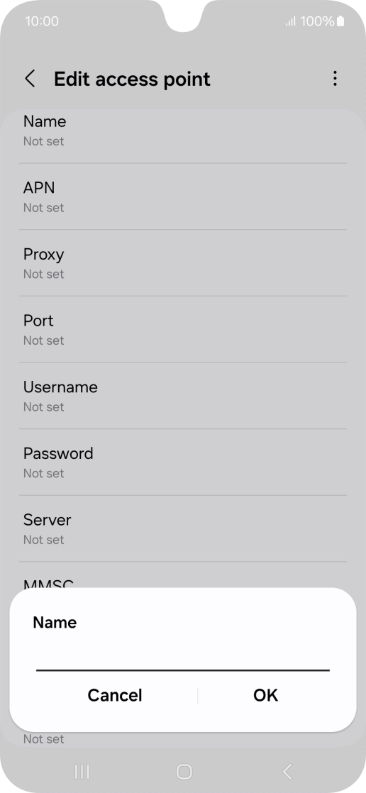 Key in EE Internet and press OK. Key in EE Internet and press OK.