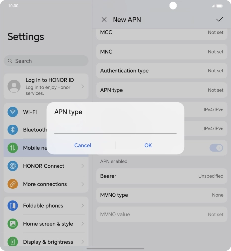 Key in default and press OK. Key in default and press OK.