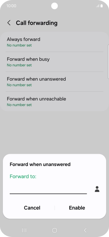 Key in +447953222222 and press Enable. Key in +447953222222 and press Enable.