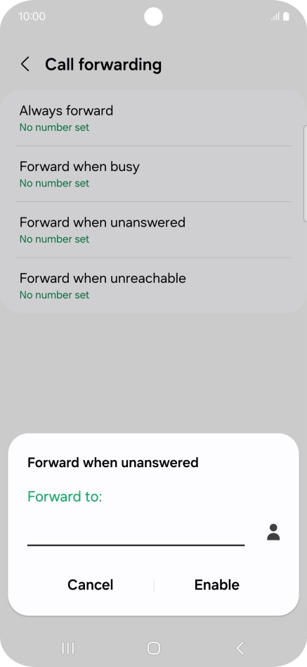 Key in +447953222222 and press Enable. Key in +447953222222 and press Enable.
