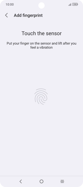 Follow the instructions on the screen to create the phone lock code using your fingerprint. Follow the instructions on the screen to create the phone lock code using your fingerprint.