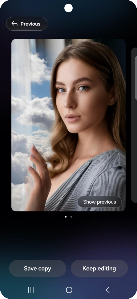 Press Save copy to save the generated photo suggestion. Press Save copy to save the generated photo suggestion.