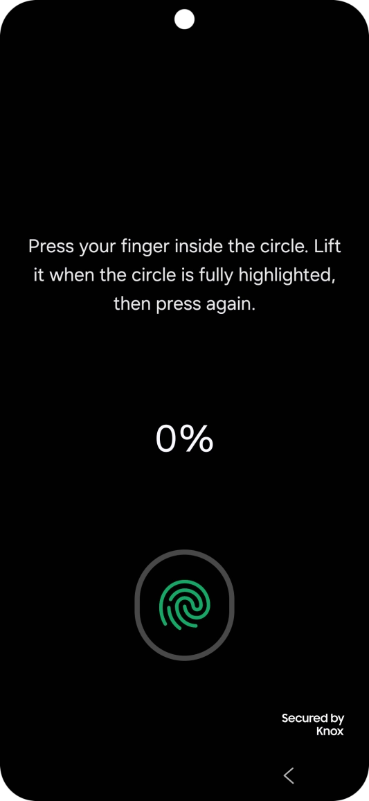 Follow the instructions on the screen to create the phone lock code using your fingerprint. Follow the instructions on the screen to create the phone lock code using your fingerprint.