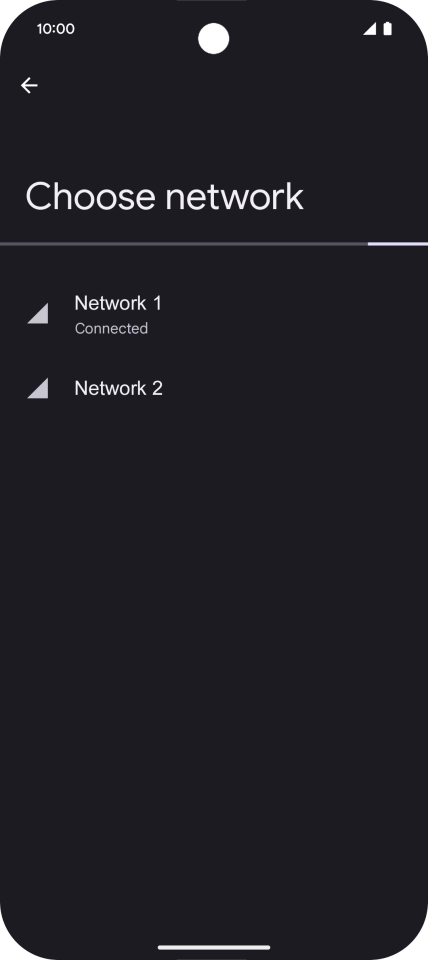 Press the required network. Press the required network.