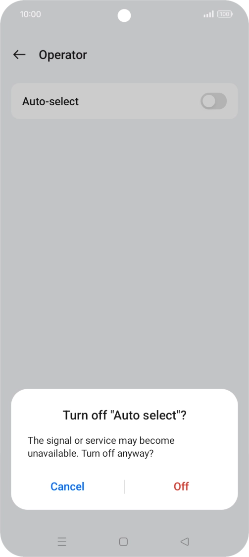 Press Off to turn off the function and wait while your phone searches for networks. Press Off to turn off the function and wait while your phone searches for networks.