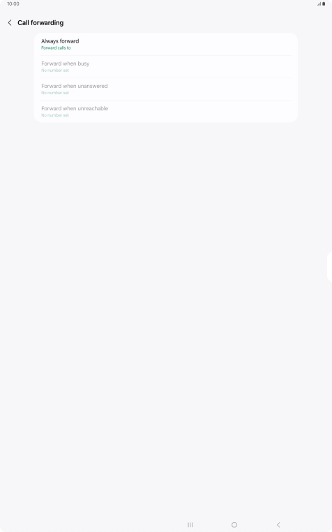 Press the required divert type. Press the required divert type.