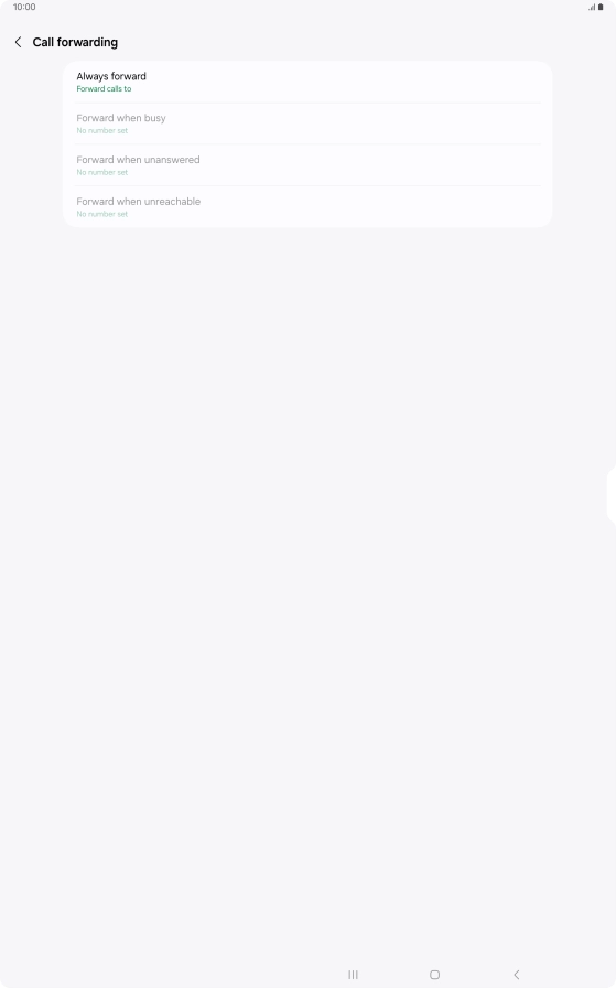 Press the required divert type. Press the required divert type.