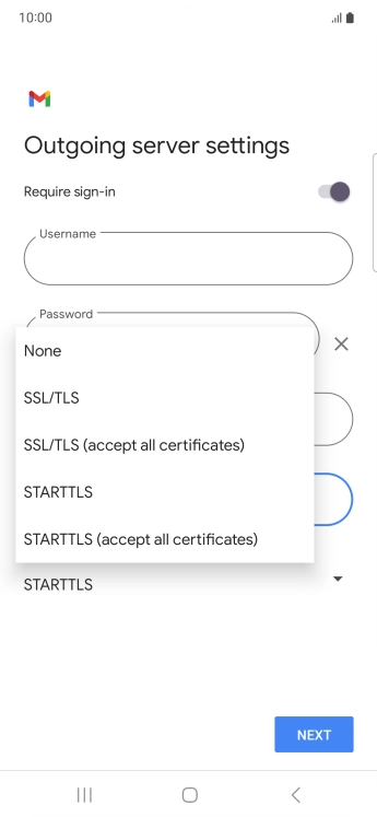 Press SSL/TLS. Press SSL/TLS.