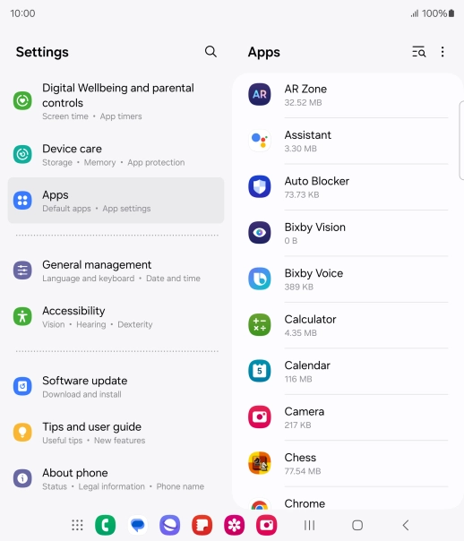 Press the required app. Press the required app.