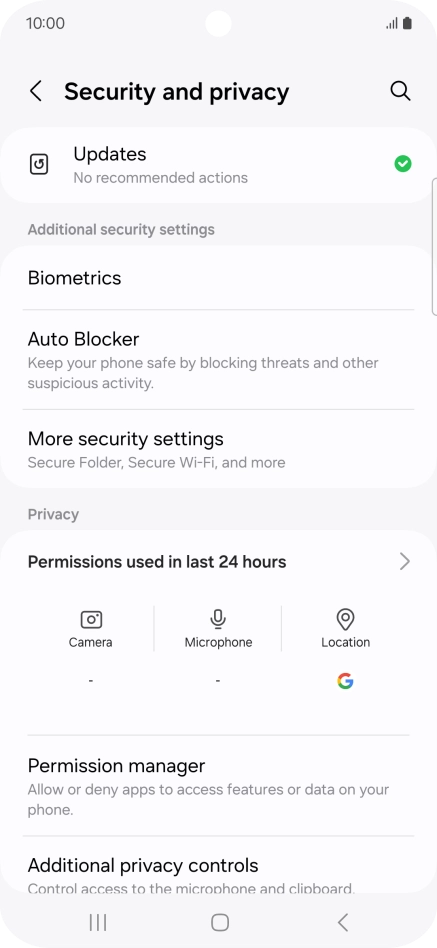 Press More security settings. Press More security settings.