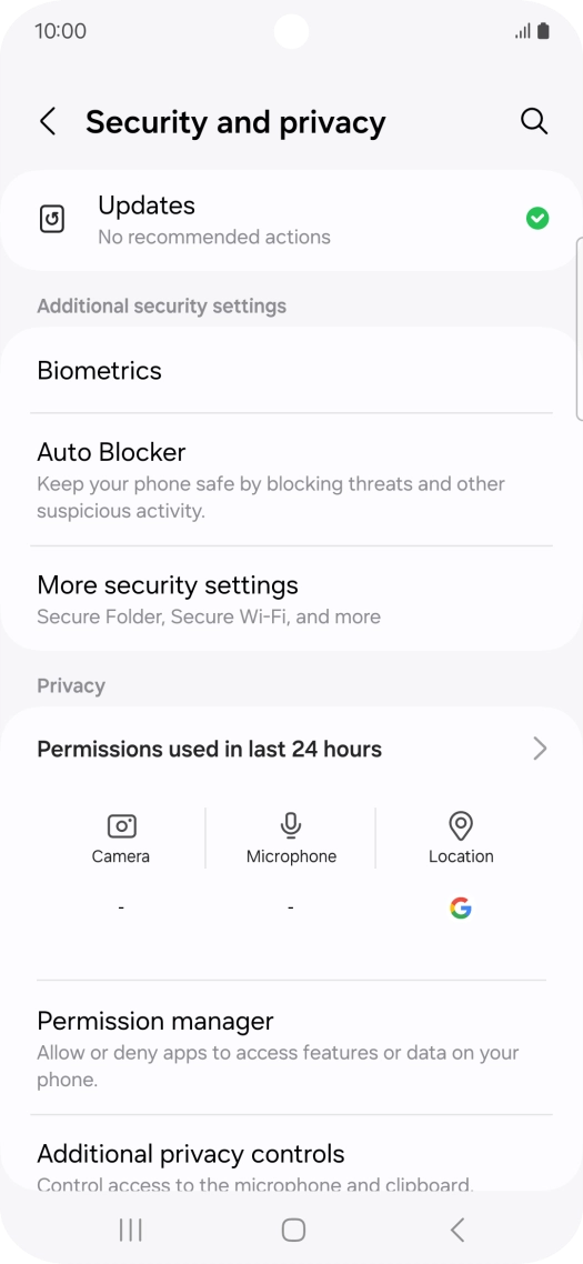 Press More security settings. Press More security settings.