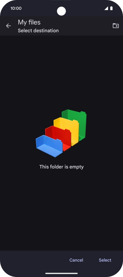 To create a new folder, press the new folder icon and follow the instructions on the screen to create a new folder. To create a new folder, press the new folder icon and follow the instructions on the screen to create a new folder.