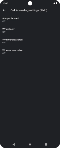 Press the required divert type. Press the required divert type.