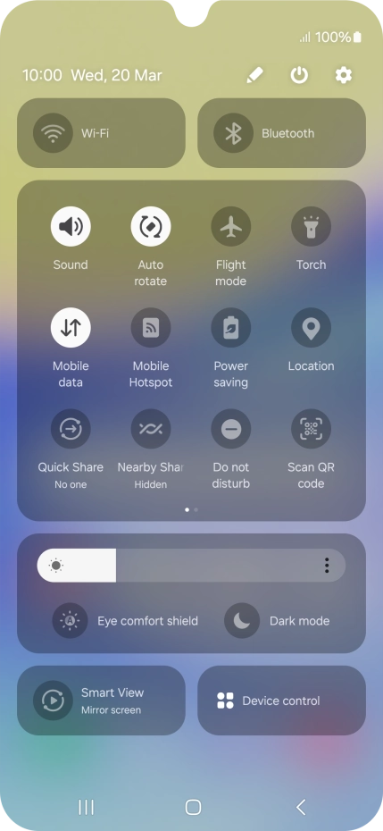 Press the settings icon. Press the settings icon.