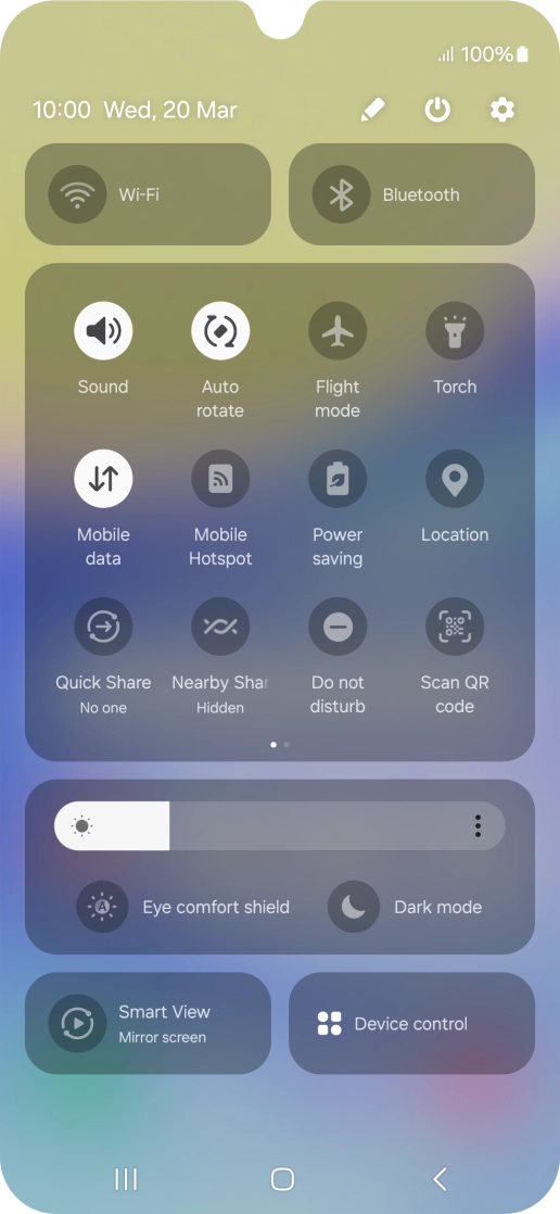 Press the settings icon. Press the settings icon.