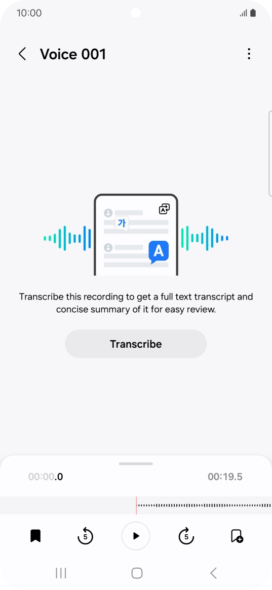 Press Transcribe. Press Transcribe.