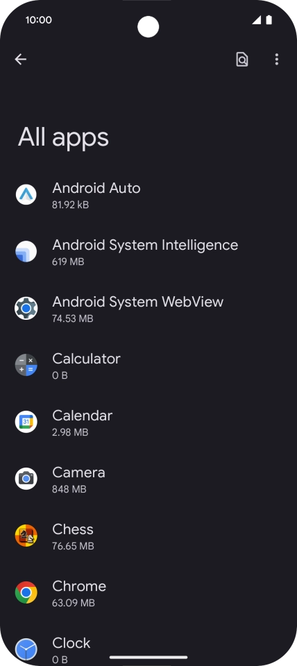Press the required app. Press the required app.