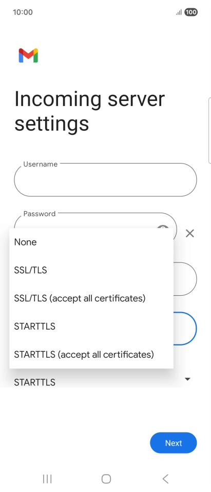 Press SSL/TLS. Press SSL/TLS.