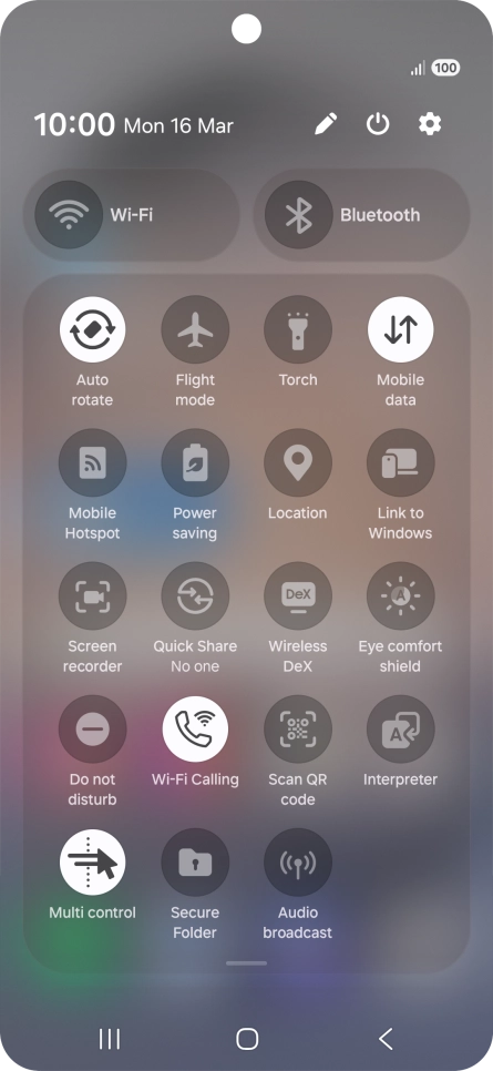 Press the Wi-Fi calling icon to turn the function on or off. Press the Wi-Fi calling icon to turn the function on or off.