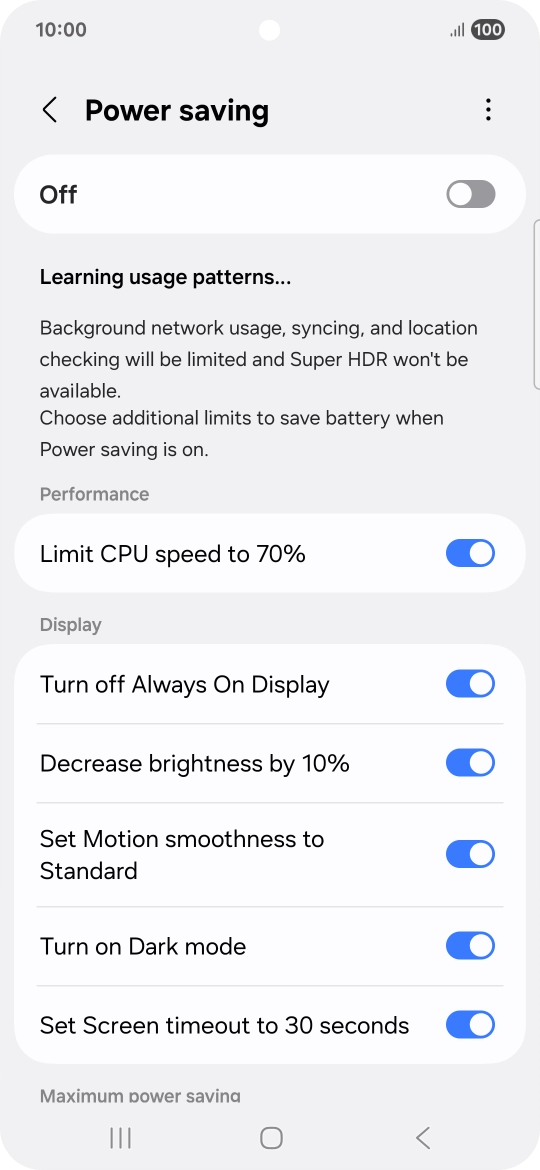 Press the indicators next to the required settings. Press the indicators next to the required settings.