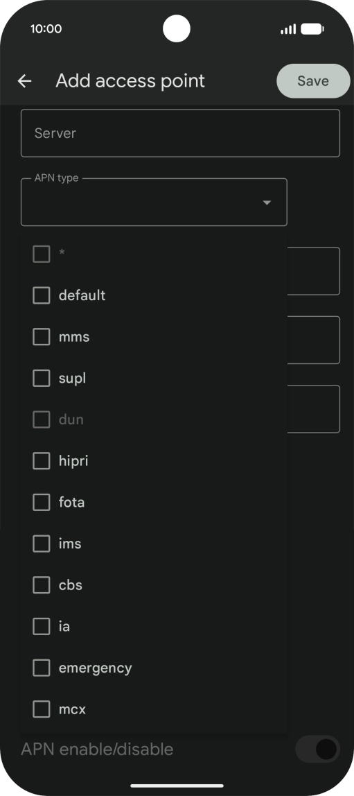 Press default to turn on the setting. Press default to turn on the setting.