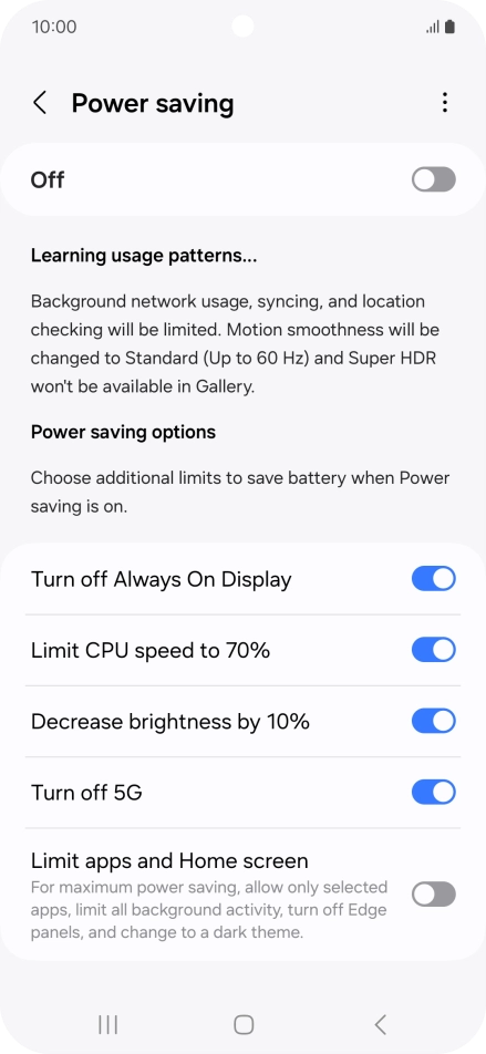 Press the indicators next to the required settings. Press the indicators next to the required settings.