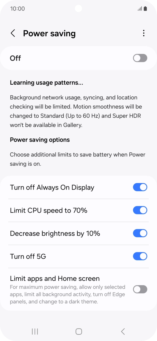 Press the indicators next to the required settings. Press the indicators next to the required settings.