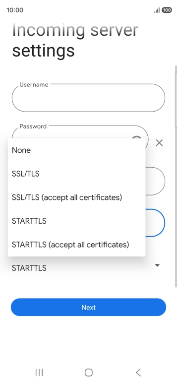 Press SSL/TLS. Press SSL/TLS.