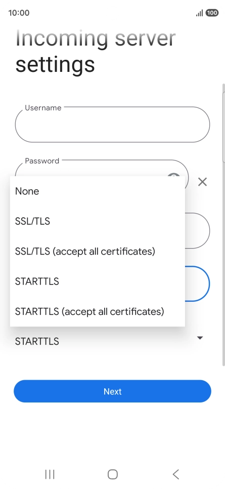 Press SSL/TLS. Press SSL/TLS.