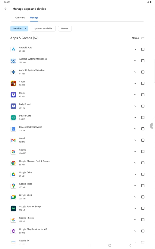 Press the required app. Press the required app.