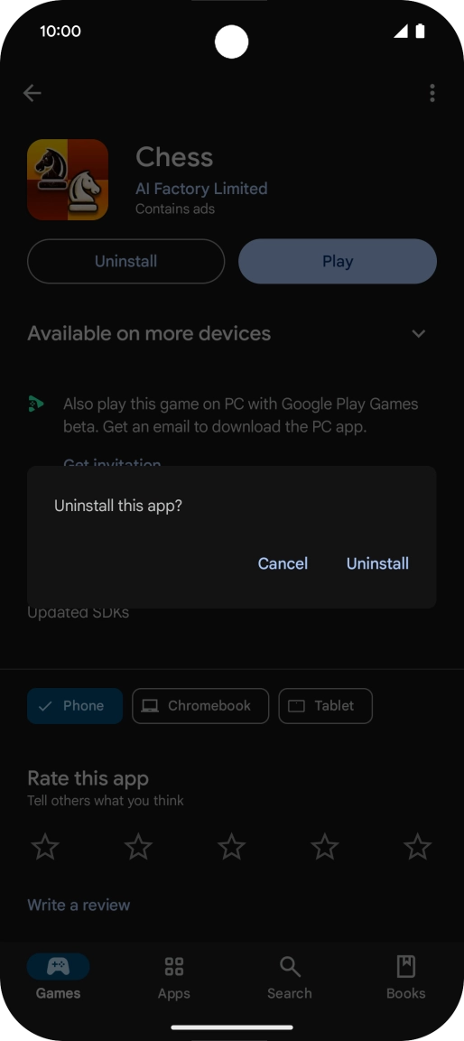 Press Uninstall. Press Uninstall.