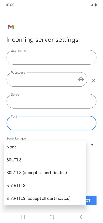 Press SSL/TLS. Press SSL/TLS.