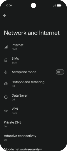 Press Hotspot and tethering. Press Hotspot and tethering.