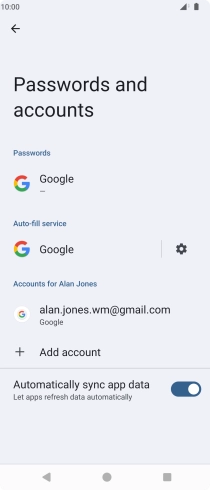 Press Add account. Press Add account.
