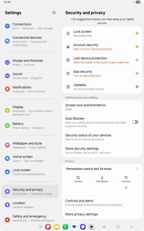 Press More security settings. Press More security settings.