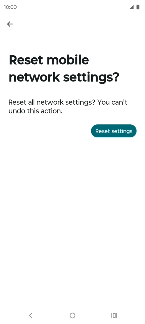 Press Reset settings. Press Reset settings.