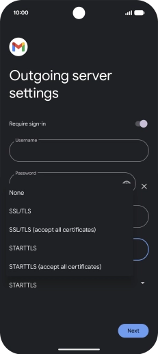 Press SSL/TLS. Press SSL/TLS.