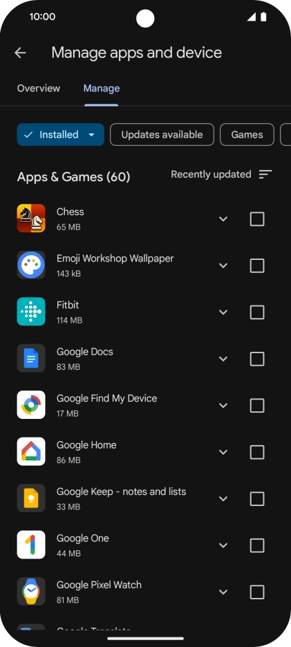 Press the required app. Press the required app.