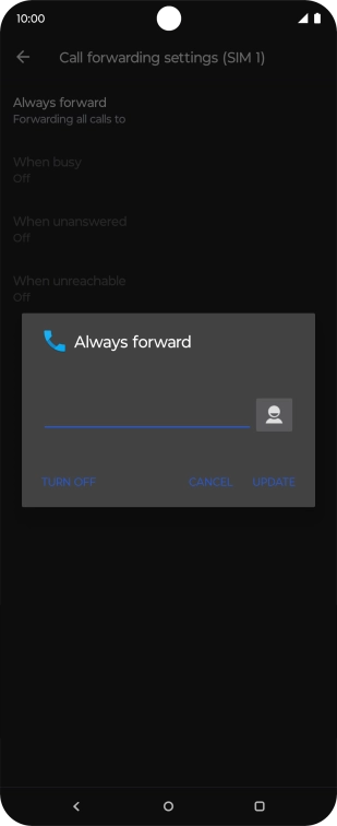 Press TURN OFF. Press TURN OFF.