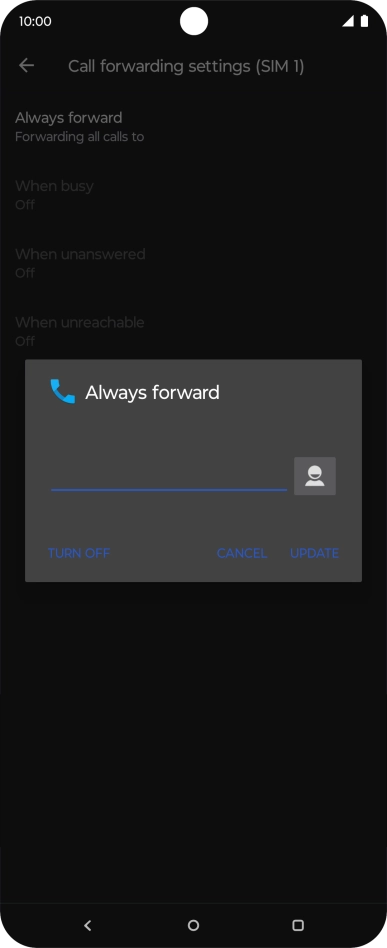 Press TURN OFF. Press TURN OFF.